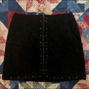 American Eagle Black Suede Mini Skirt